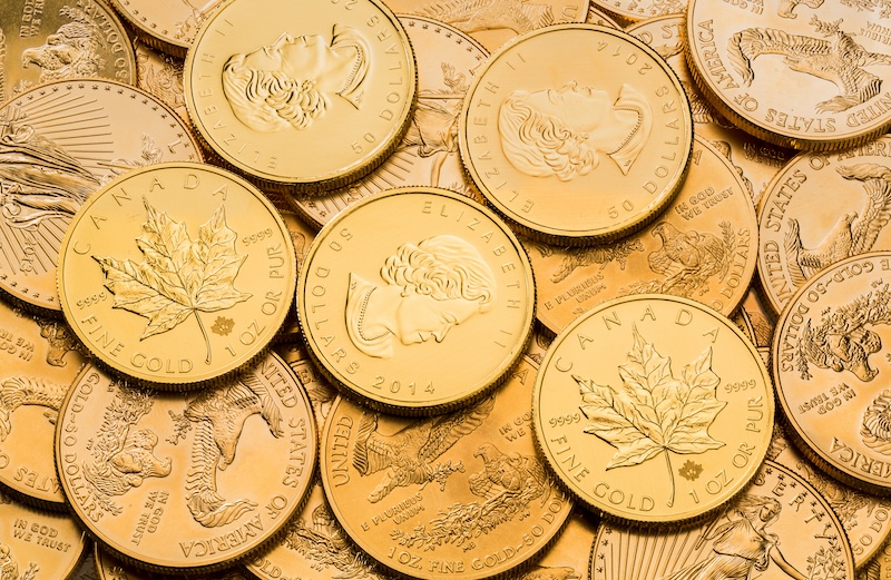 Collection of one ounce gold coins