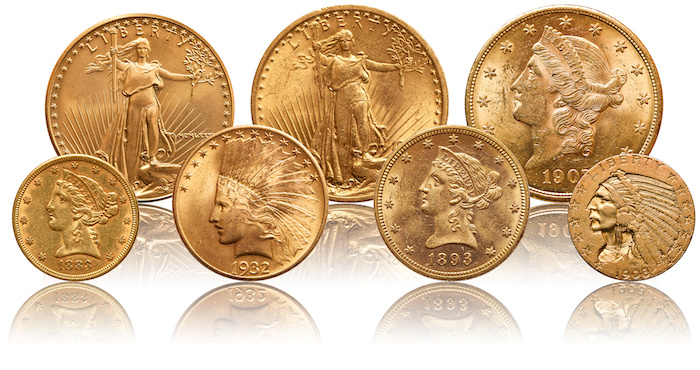 Various Denominations of Pre-1933 Gold Coins